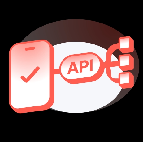 An API connection icon symbolizing seamless integration with applications.