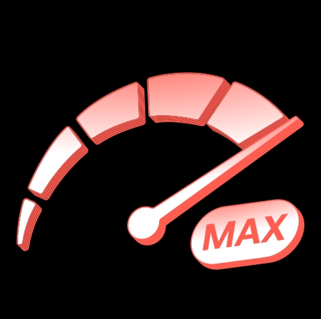 A speedometer icon illustrating the high speeds of 4G and 5G mobile LTE networks.